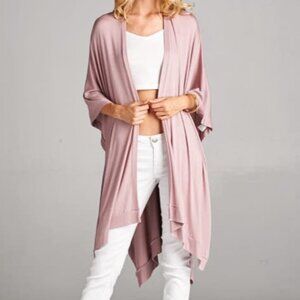 NEW Oversized Poncho Cardigan Wrap Kimono - Blush Pink